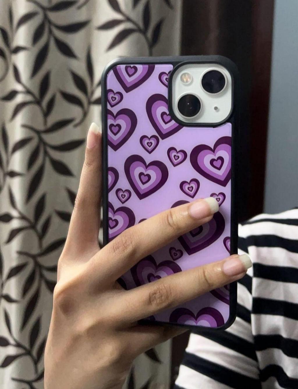 Purple Mini Heart Glass Case - Case On