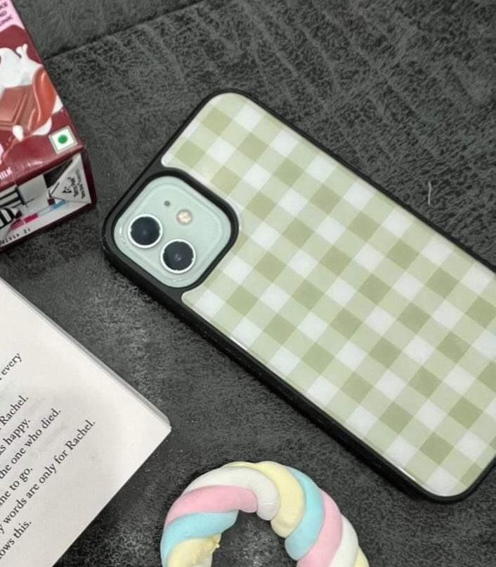 Green Plaid Glass Case - Case On