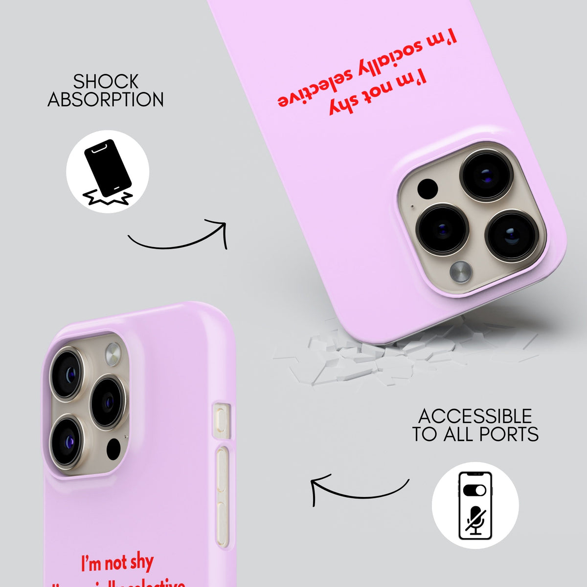 Lilac Premium Tough Shining Phone Case (Double Layer) Available For All iPhone Models