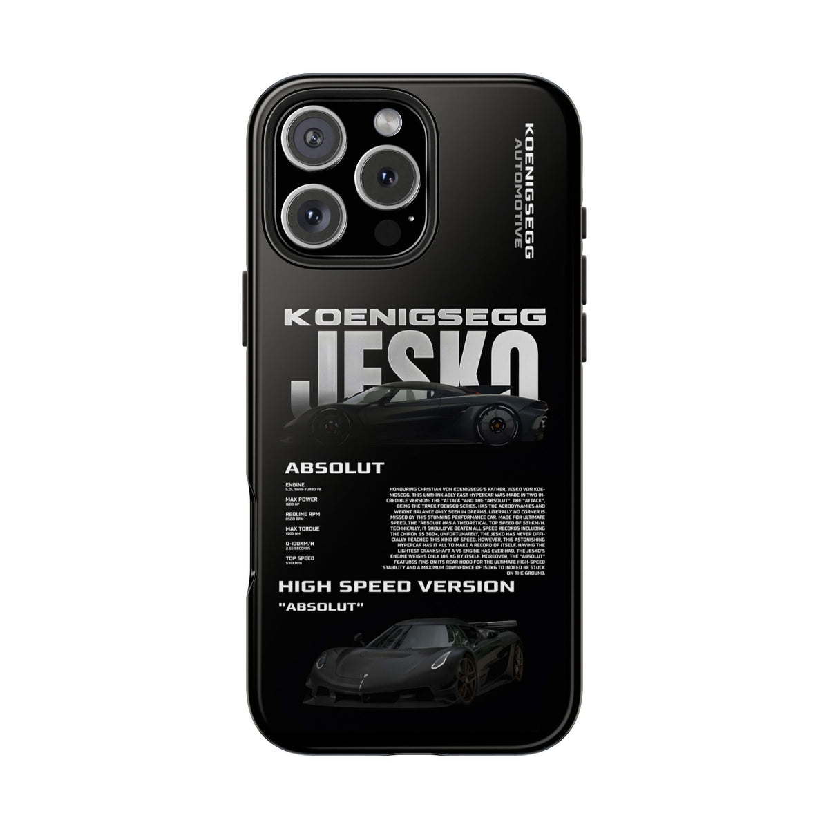 Sports Car Collection Tough Shining Phone Case (Double Layer) Available For All iPhone Models