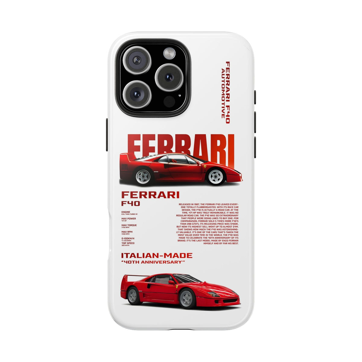 Sports Car Collection Tough Shining Phone Case (Double Layer) Available For All iPhone Models