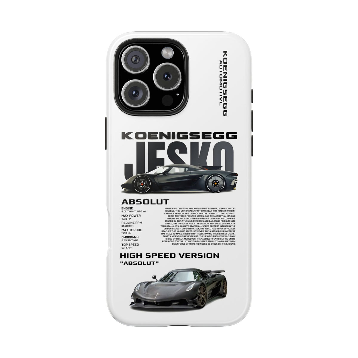 Sports Car Collection Tough Shining Phone Case (Double Layer) Available For All iPhone Models