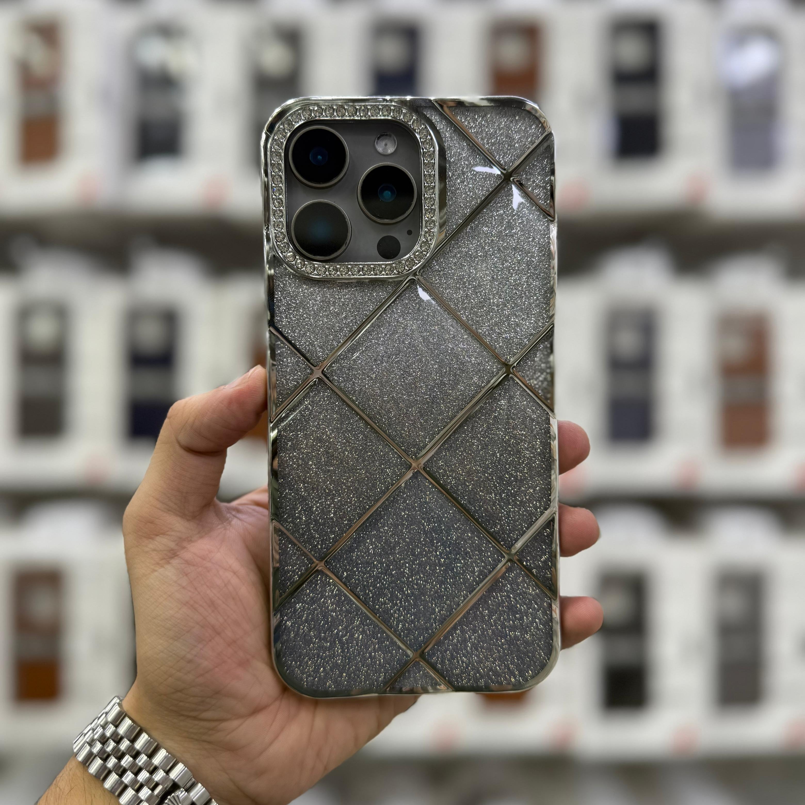 Stones iPhone Glitter Puffer Case