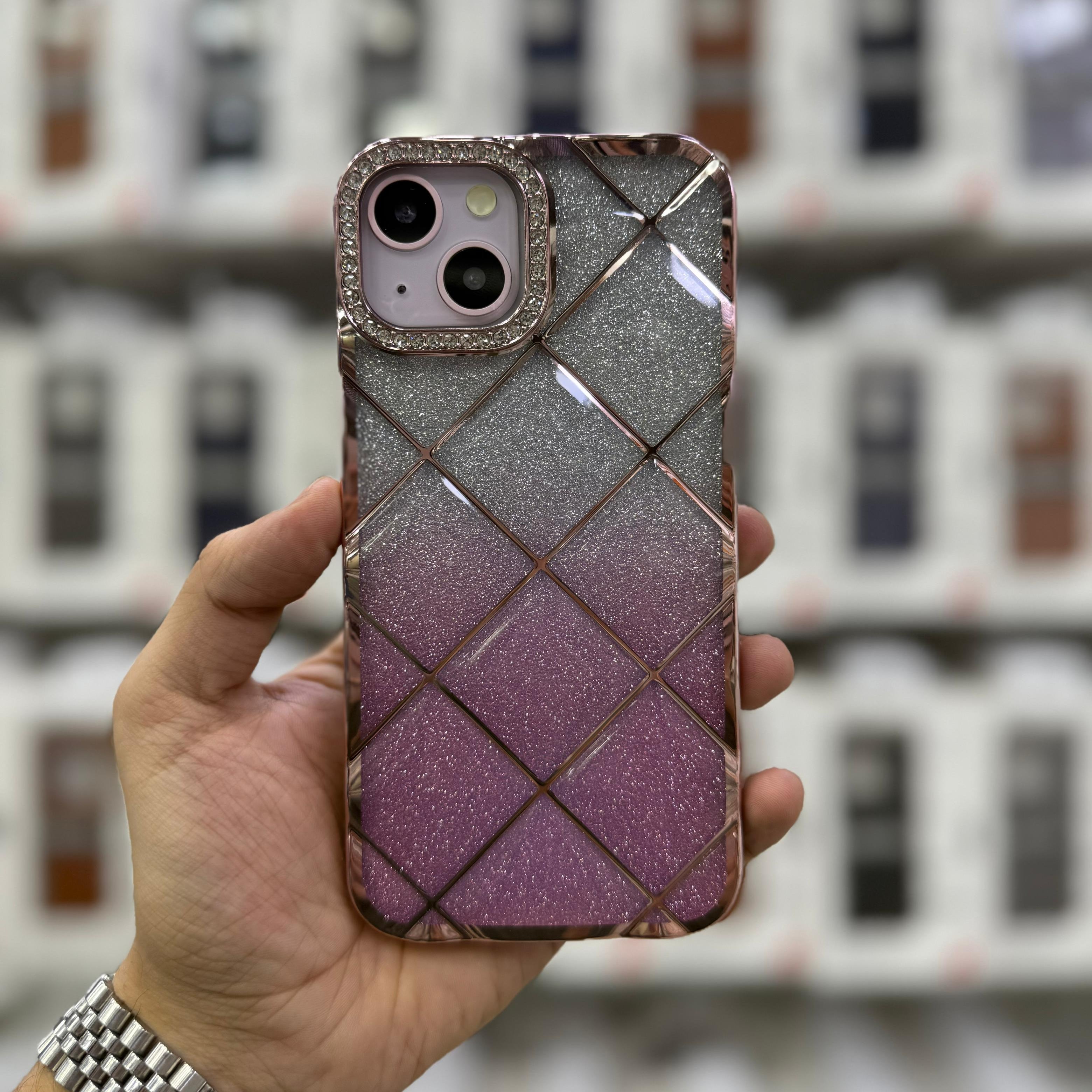 Stones iPhone Glitter Puffer Case