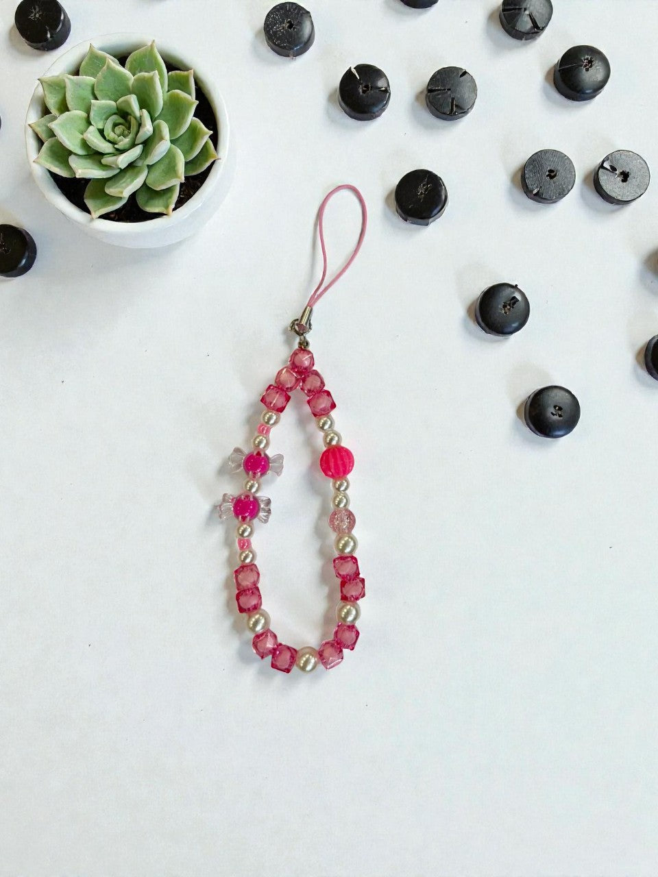 Pink Bow Butterfly Pearl Charms/ Chain