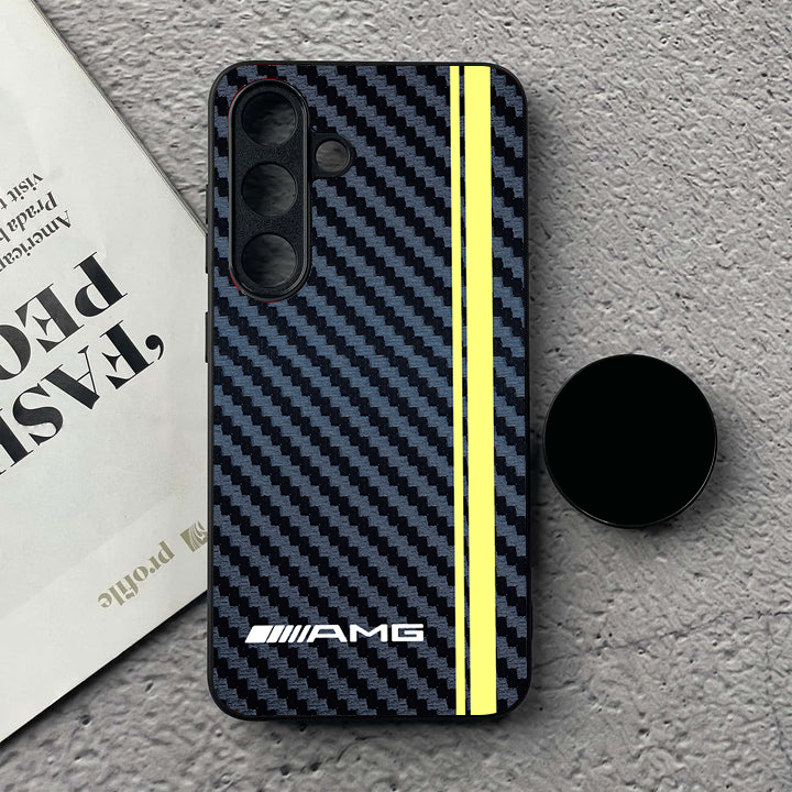 AMG Logo Carbon Printed Car Glossy Phone Case For All Models