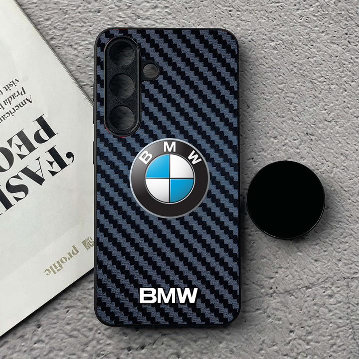 BMW Logo Carbon Printed Car Glossy Phone Case For All Models