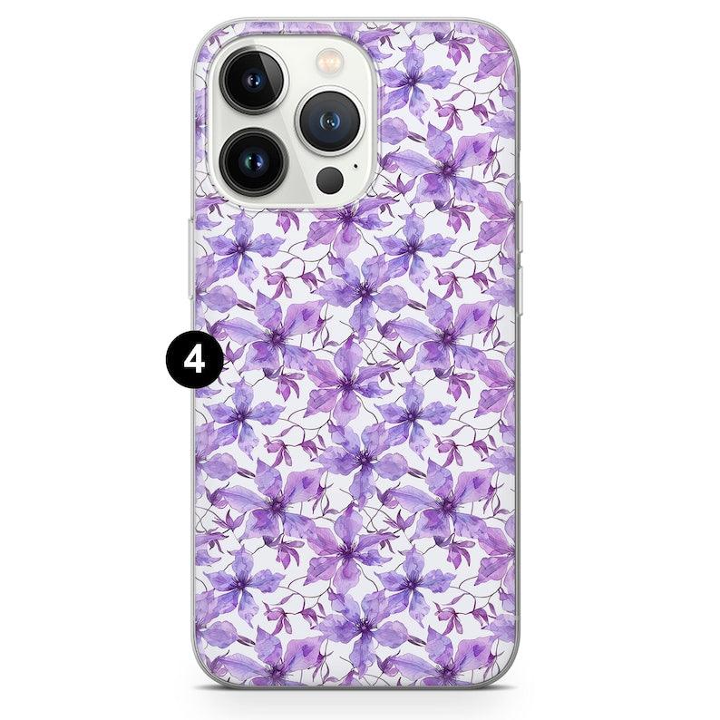 Butterfly Phone Case Purple Flowers Cover fit All Models - Case On