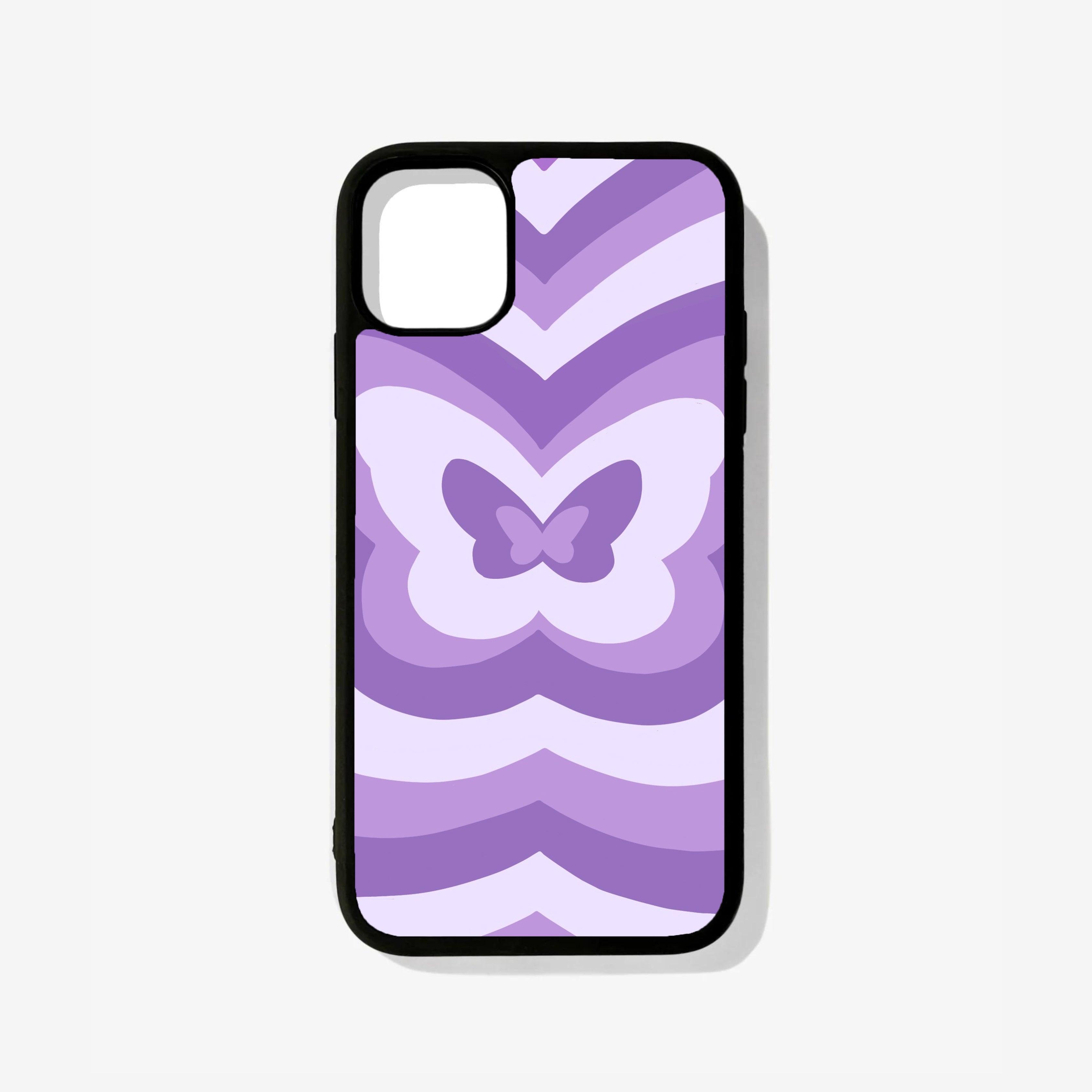 Lavender Butterfly Glass Case - Case On