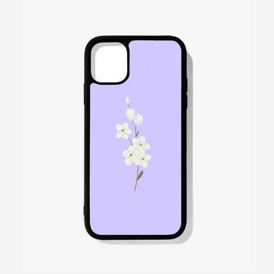 White Flower Glass Case - Case On