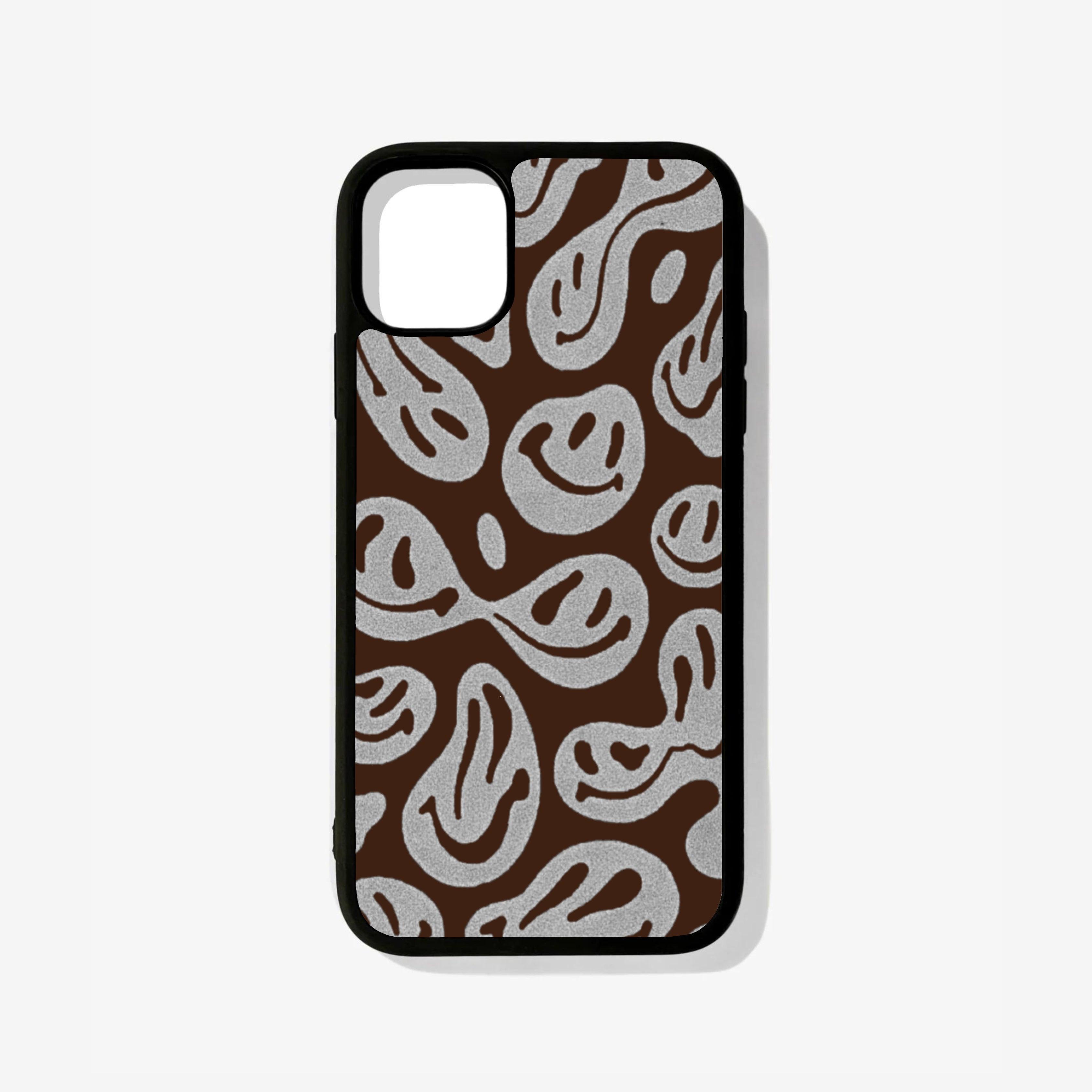 Brown Crazy Smiley Glass Case - Case On