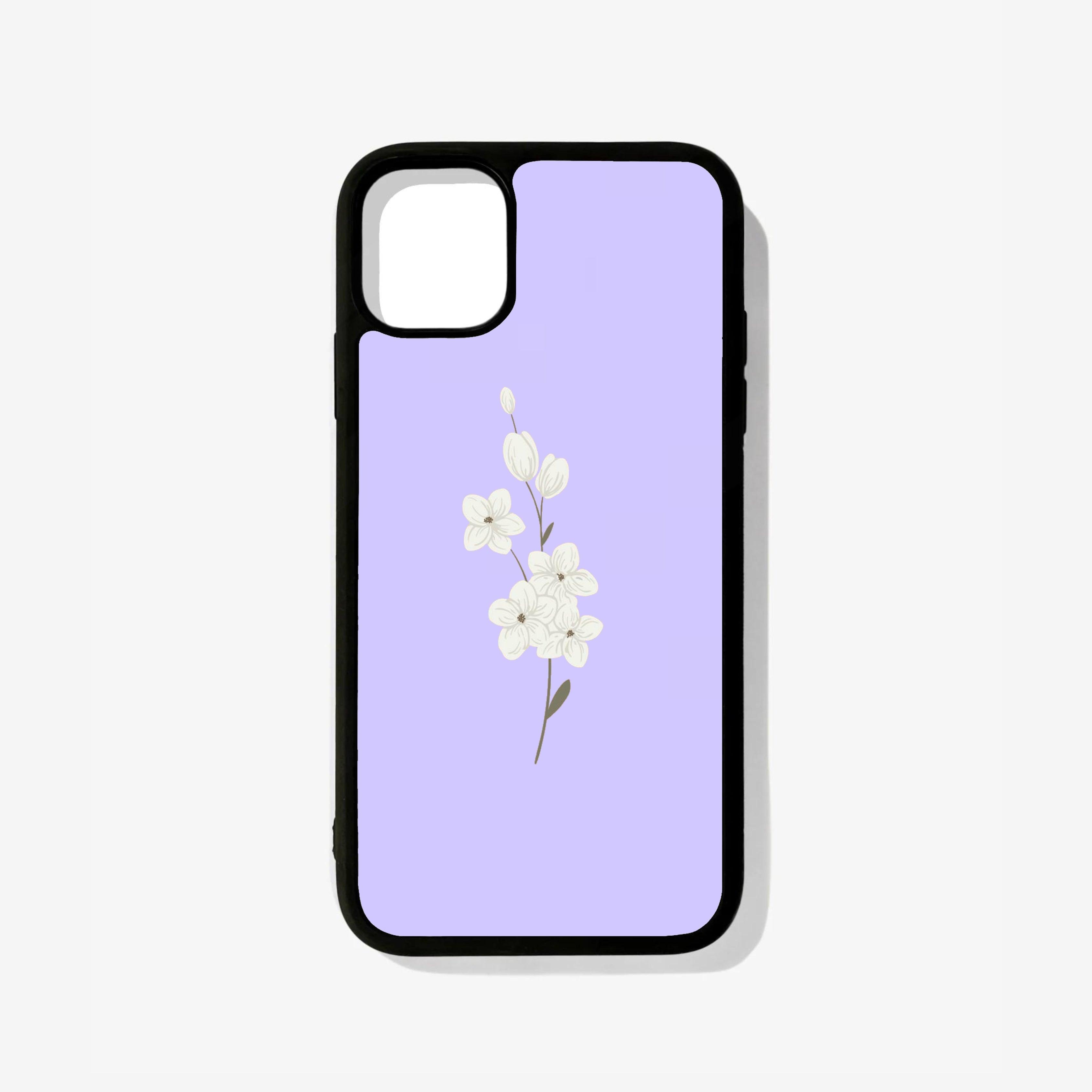 White Flower Glass Case - Case On