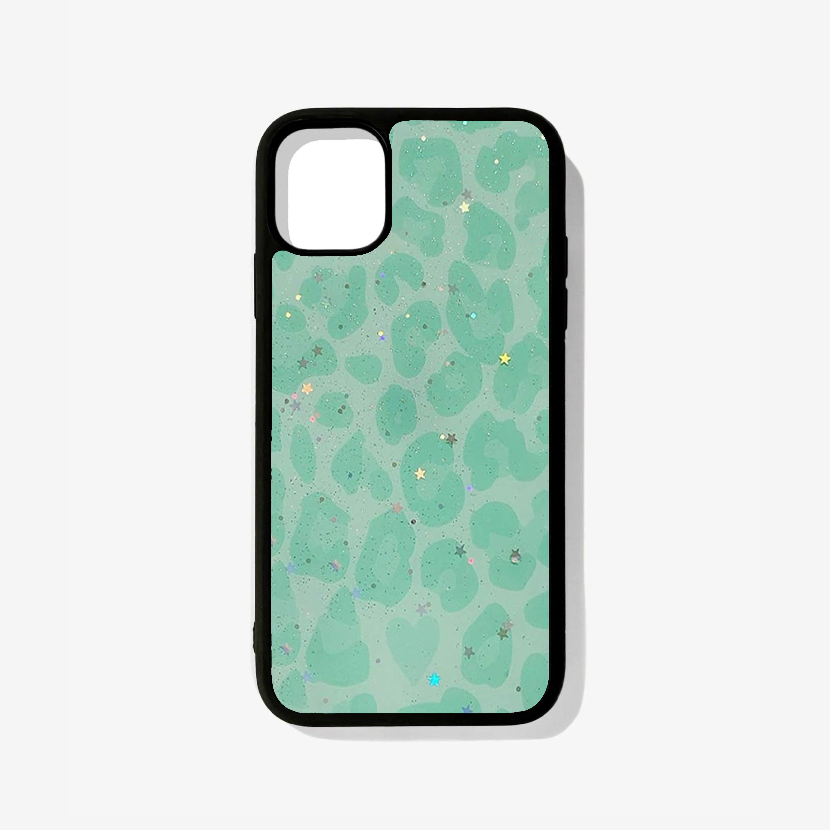 Green Leopard (with sparkle) Glass Case - Case On