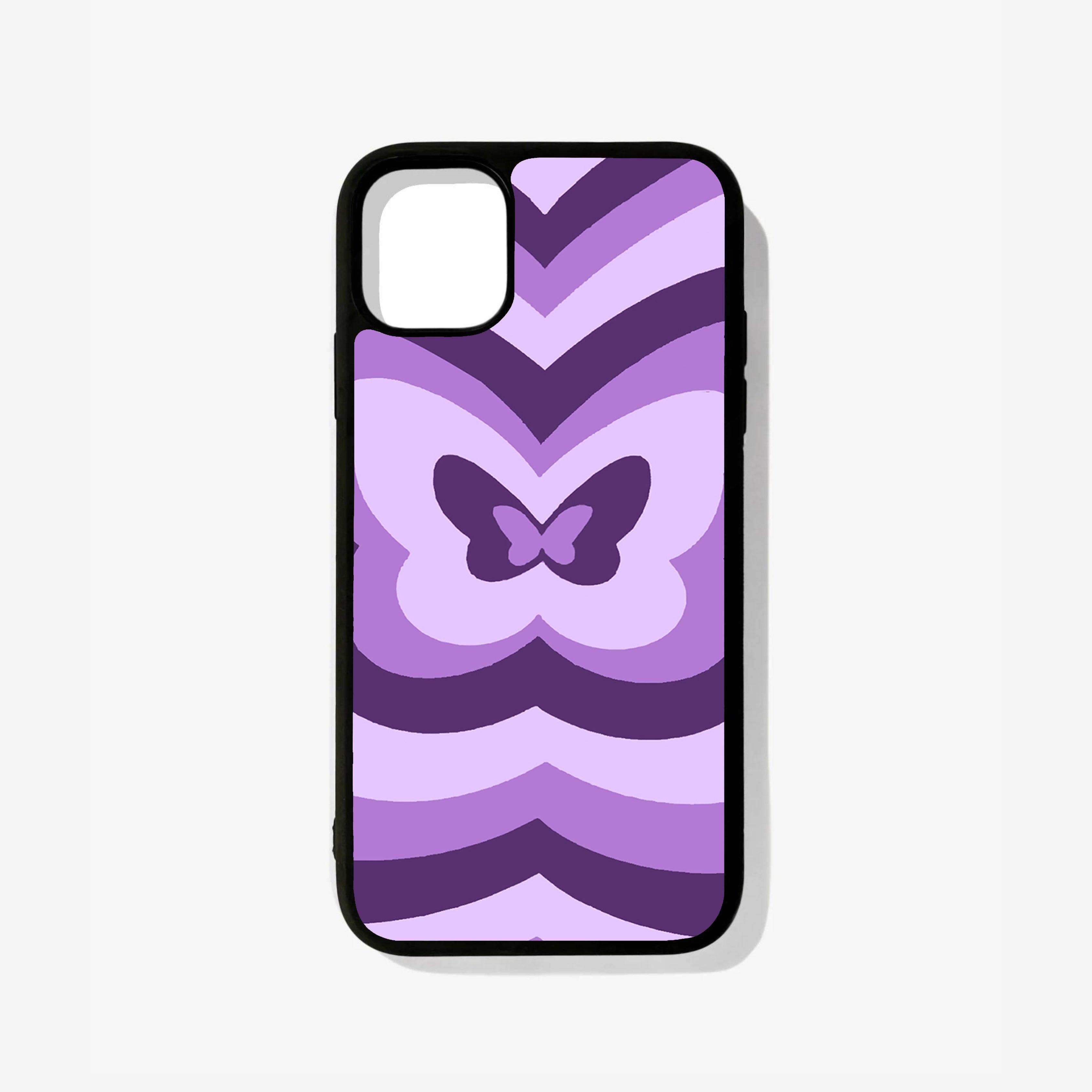 Purple Butterfly Glass Case - Case On