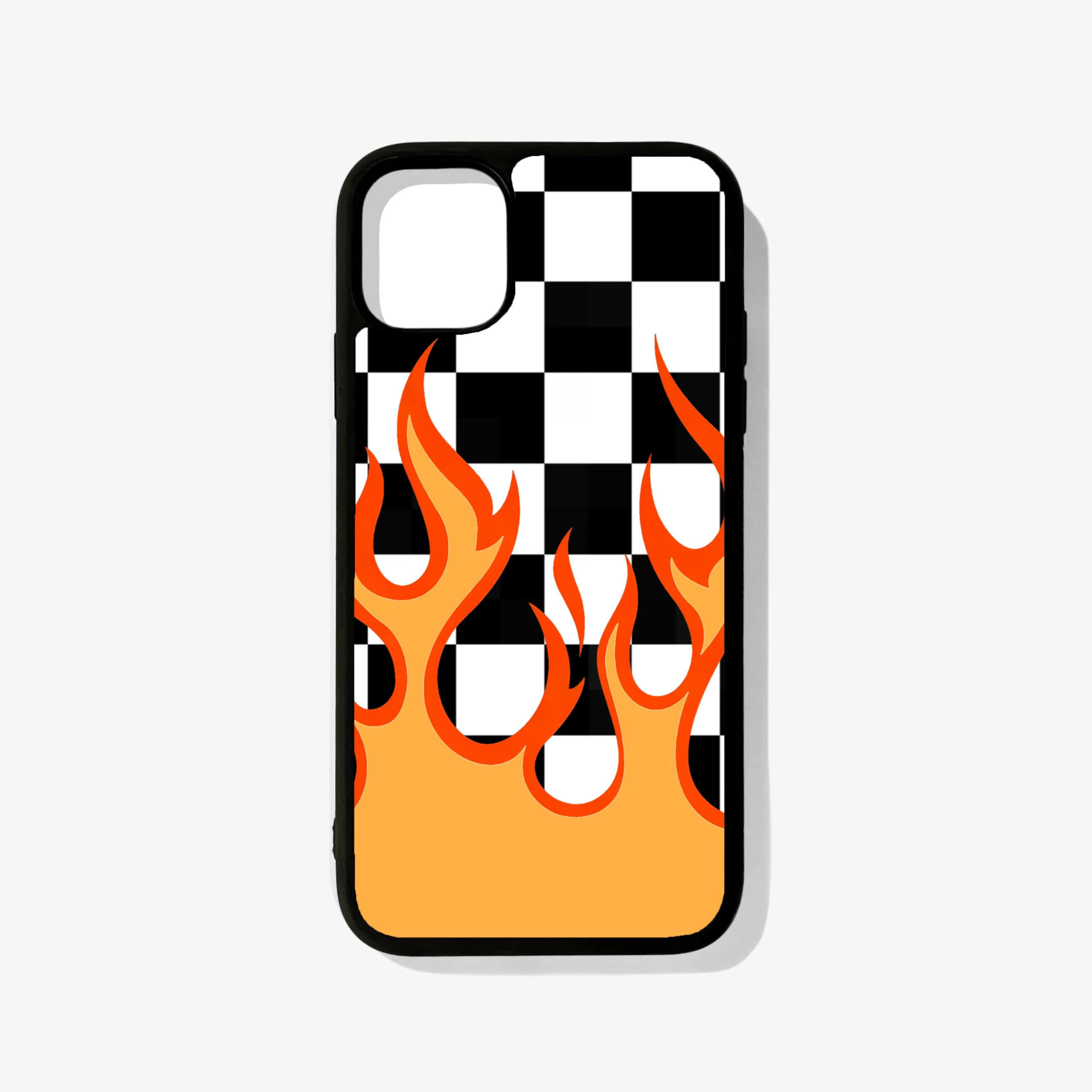 Checkered Flames Glossy Case - Case On
