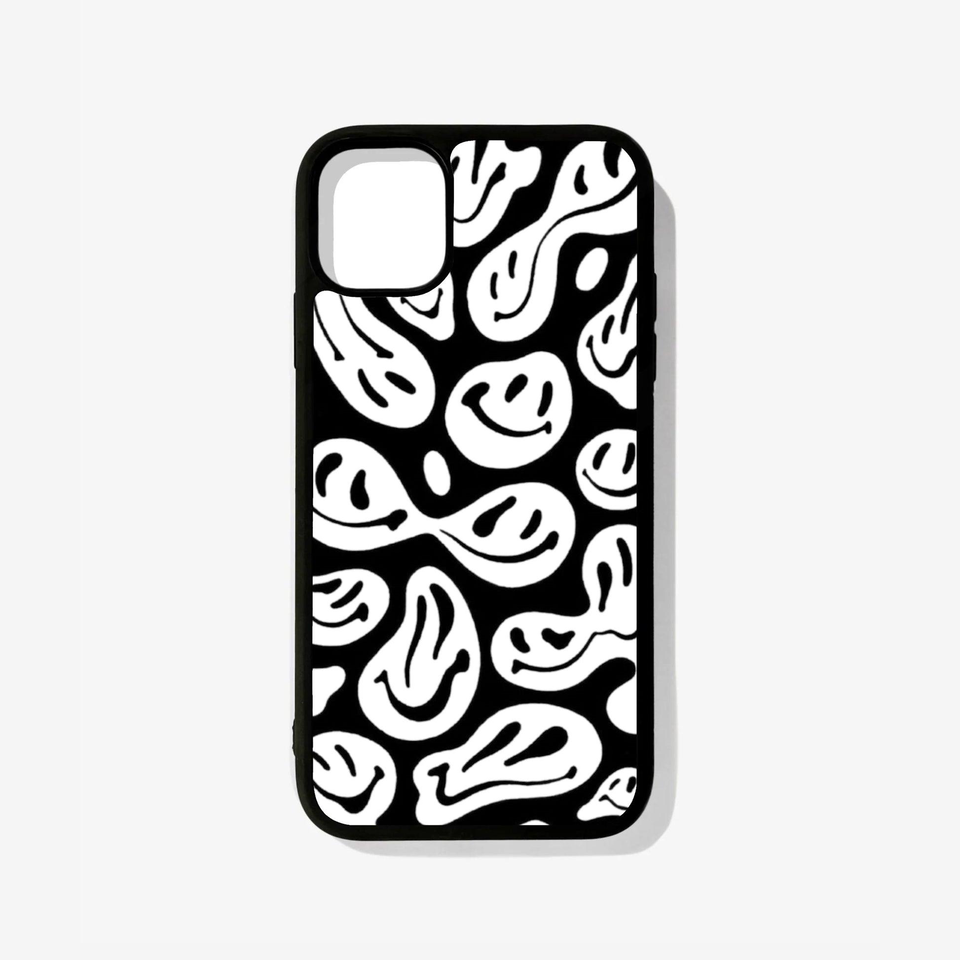 All Models Black & White Crazy Smiley Phone Case - Case On