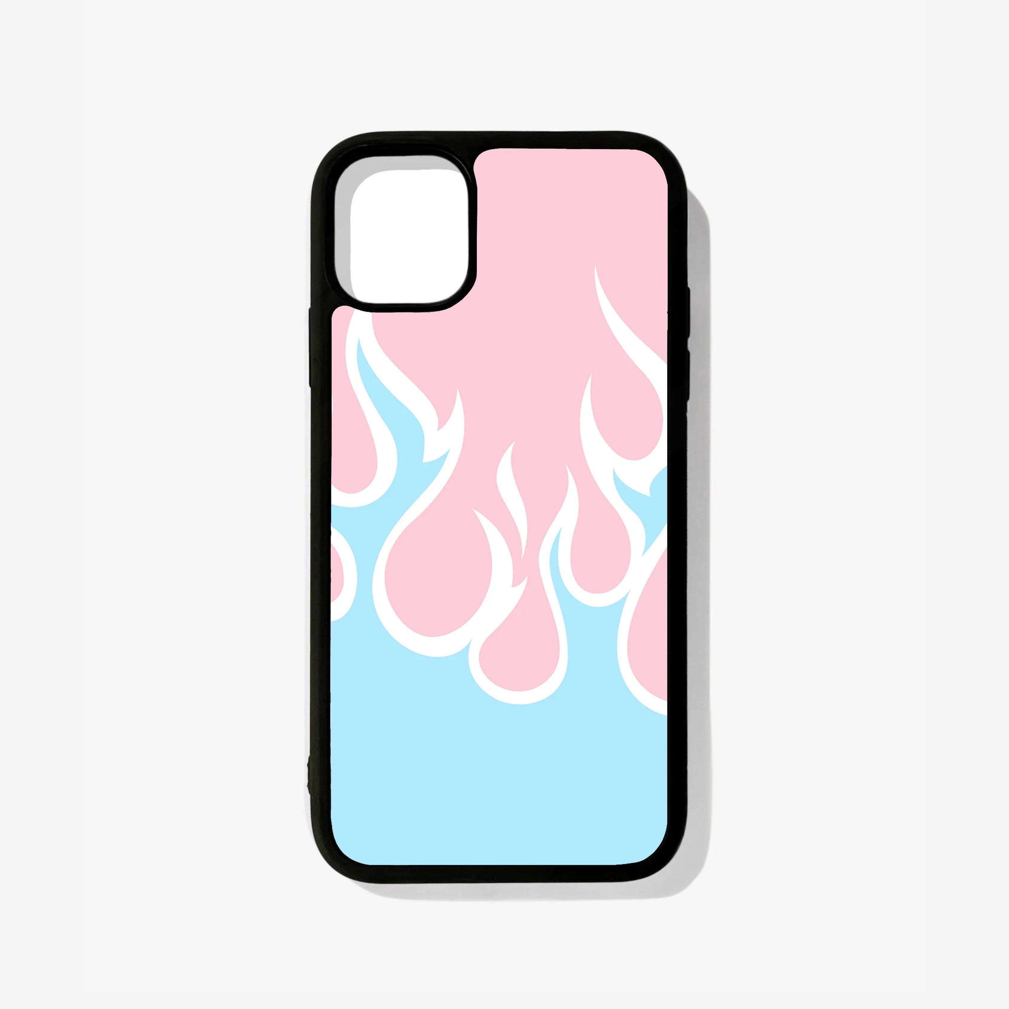 Baby Blue Flames Glass Case - Case On