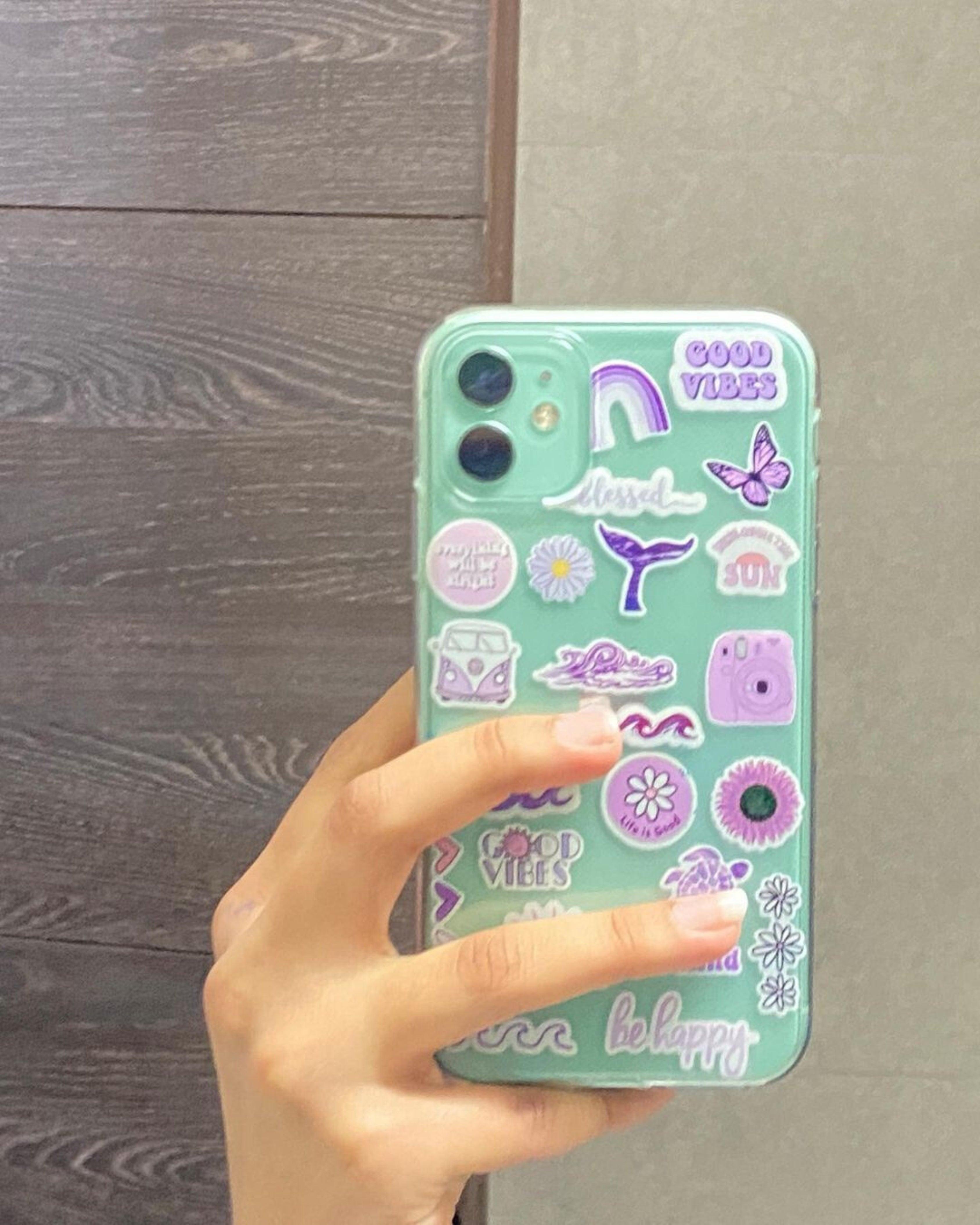 Purple Stickers Clear Case - Case On