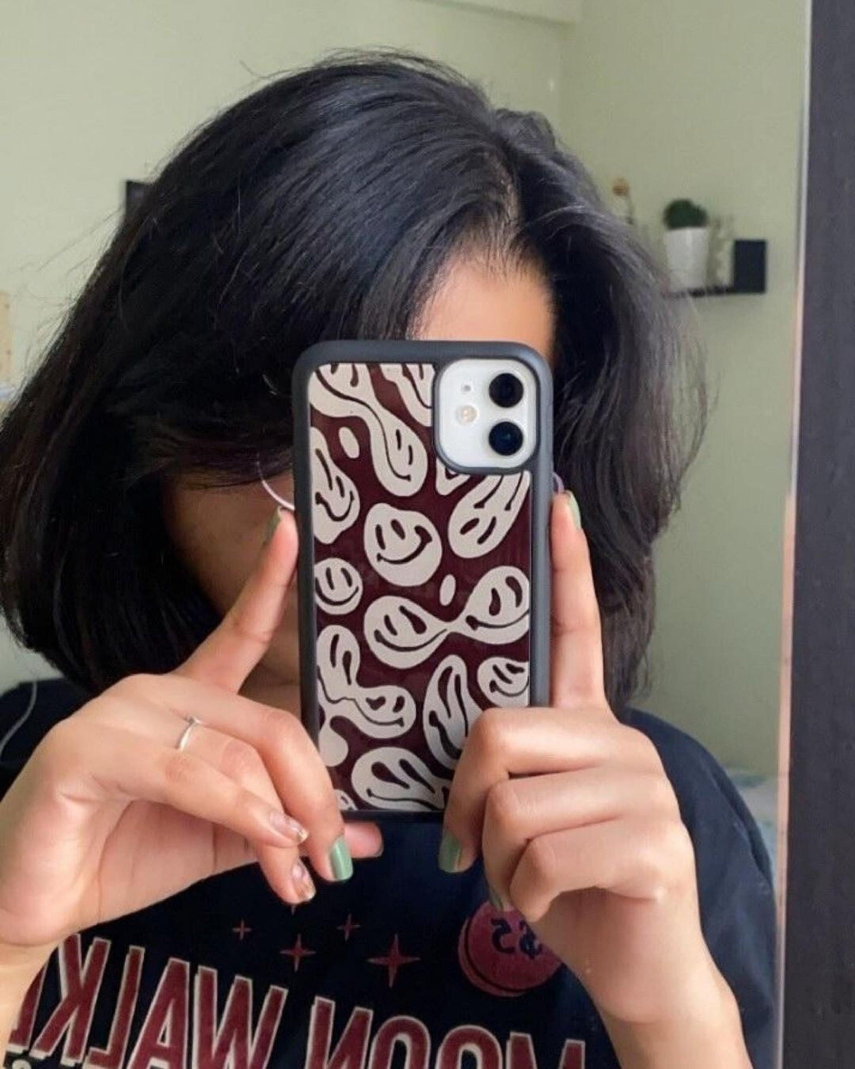 Brown Crazy Smiley Glass Case - Case On