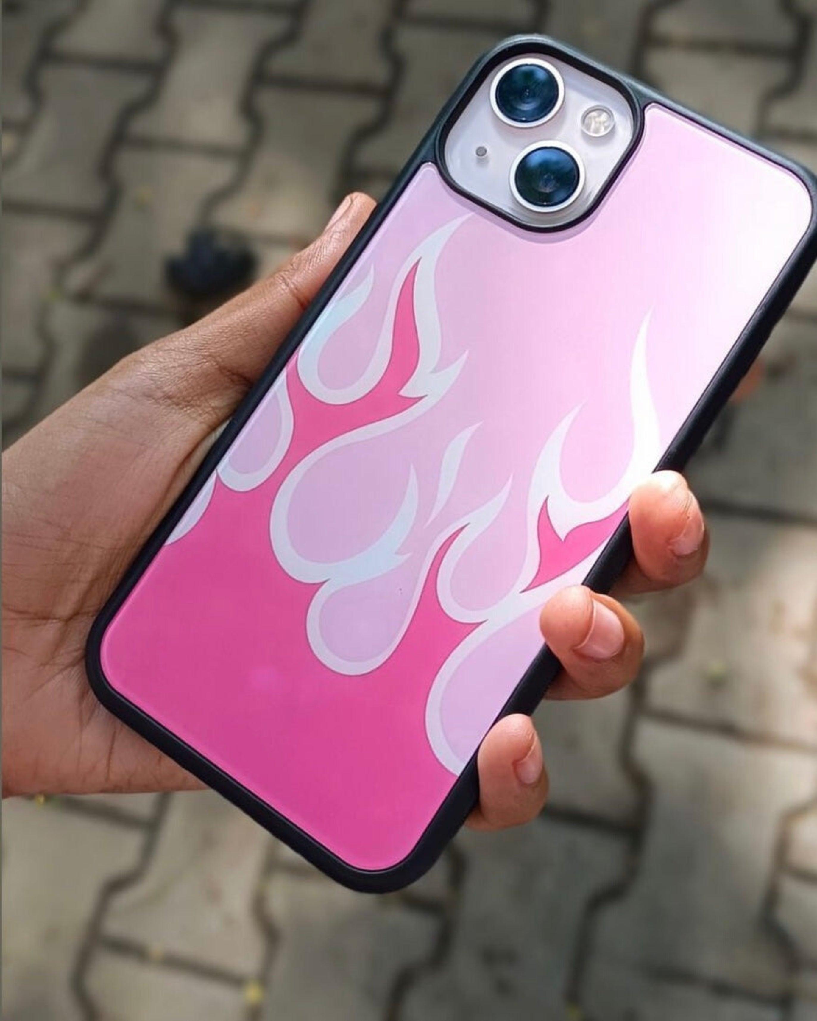 Pink Flames Glass Case - Case On