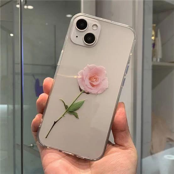 All Models Pink Rose Transparent Case - Case On