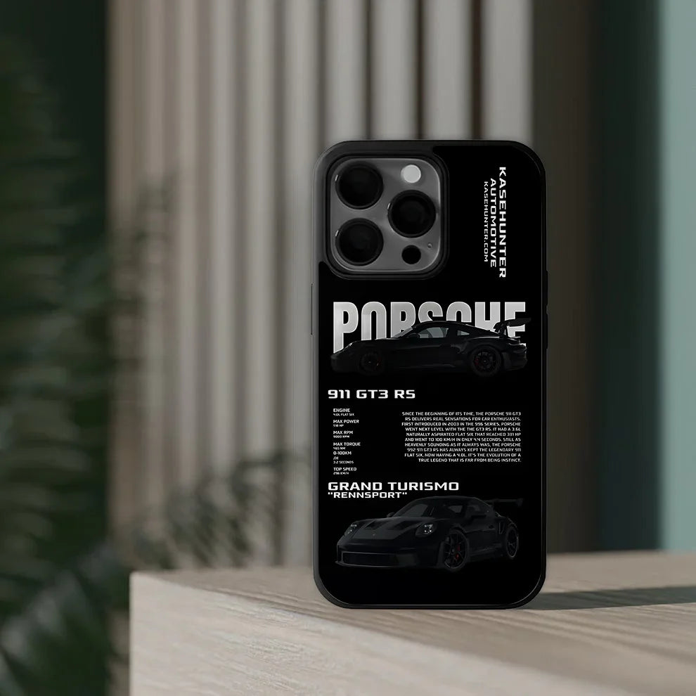 Black Porsche Car Phone Case For All Models