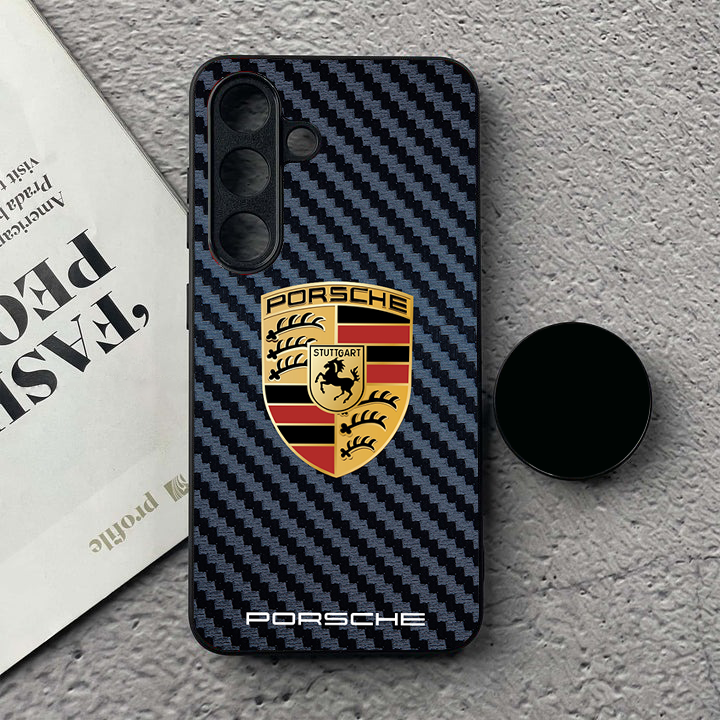 Porsche Carbon Printed Car Glossy Phone Case For All Models